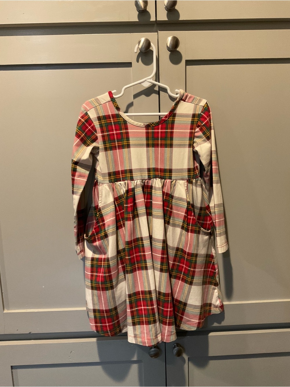 Hanna Andersson Red White Plaid Long-Sleeve Girls Dress